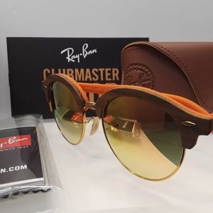 Ray-Ban Clubmaster Wood Polarized Sunglasses